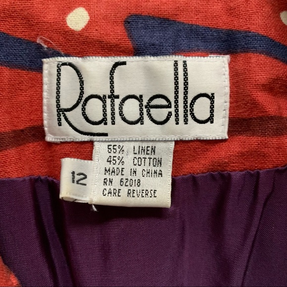 Oversized Vintage 90's Geo Batik Print one-button Linen Blazer 12 - Picture 7 of 9